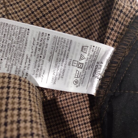 OLD NAVY High-Waisted Pixie Skinny Ankle Pants, Gold Houndstooth, Size 4P - Picture 7 of 9